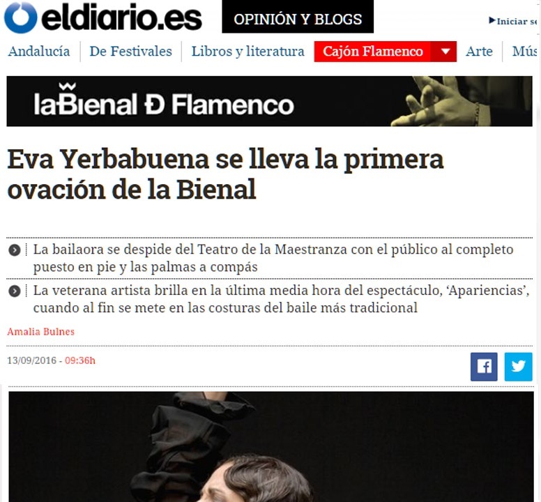 Eva Yerbabuena en Bienal 2016